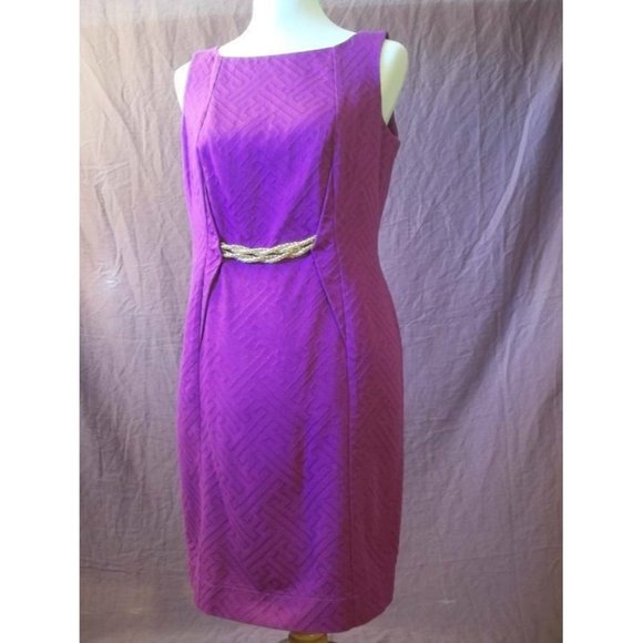 Taylor Dresses & Skirts - Taylor Jacquard Cotton Magenta  Sheath Dress 8 NEW